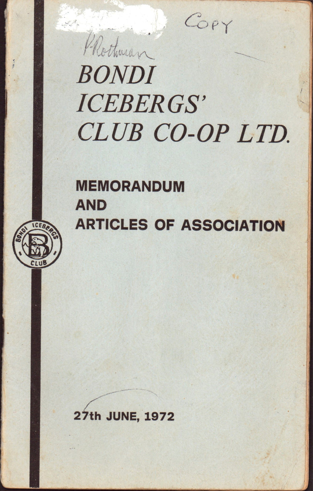 Memorandum and Articles of Association 1972 Phil Rothman