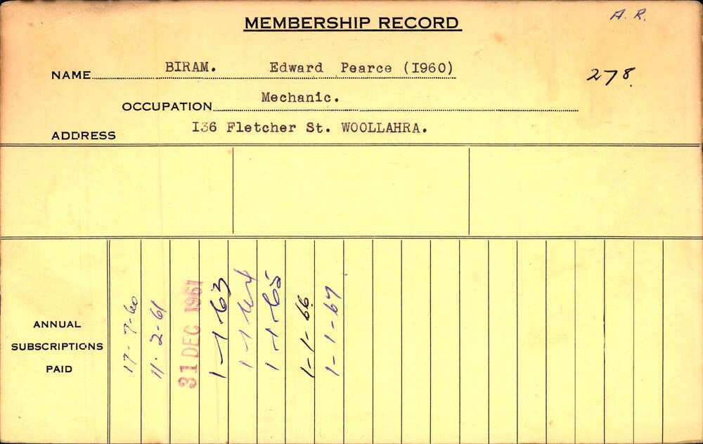 Members Records 1960-1967