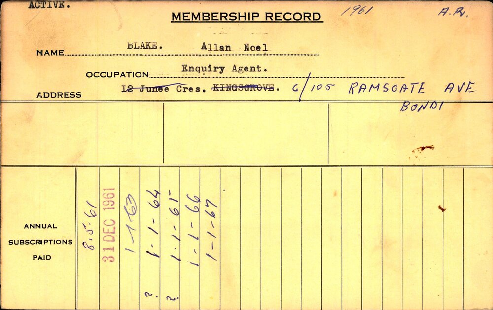 Members Records 1960-1967