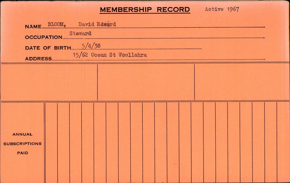 Members Records 1960-1967