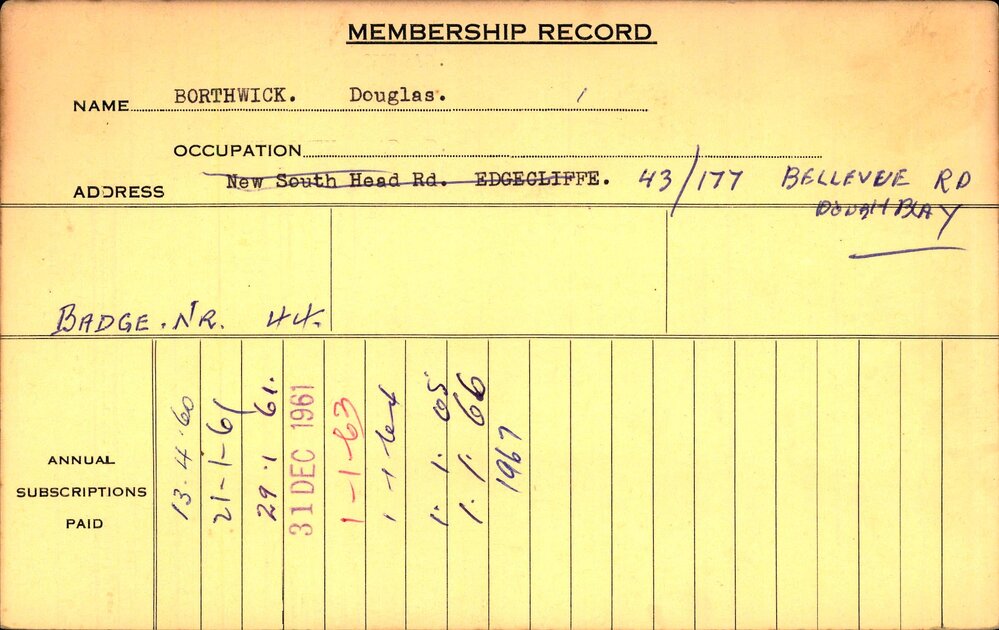 Members Records 1960-1967