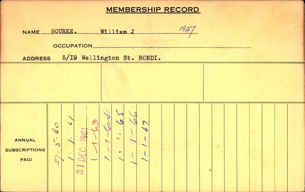 Members Records 1960-1967