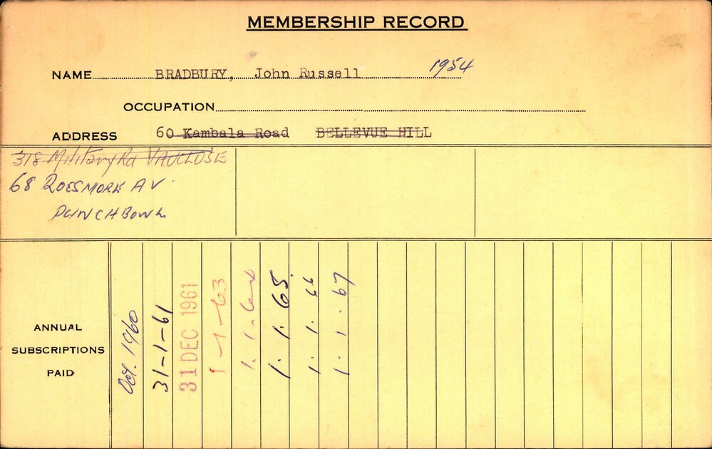 Members Records 1960-1967