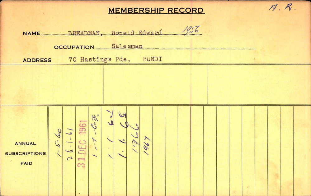 Members Records 1960-1967
