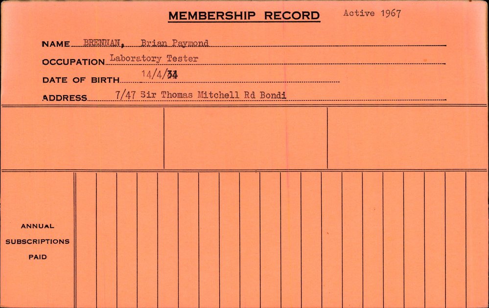 Members Records 1960-1967