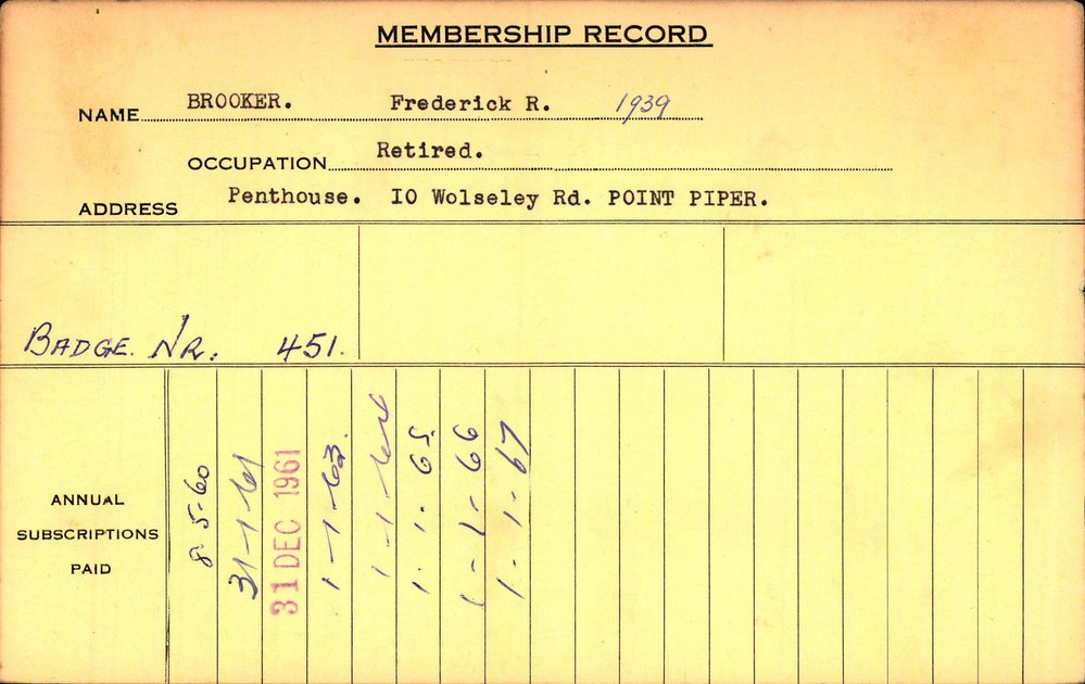 Members Records 1960-1967