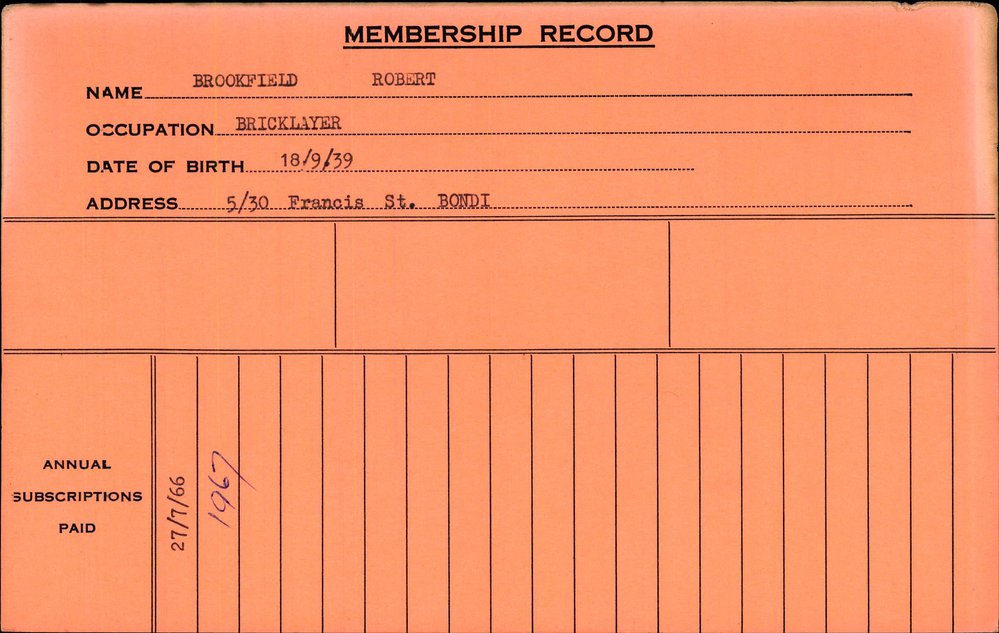 Members Records 1960-1967