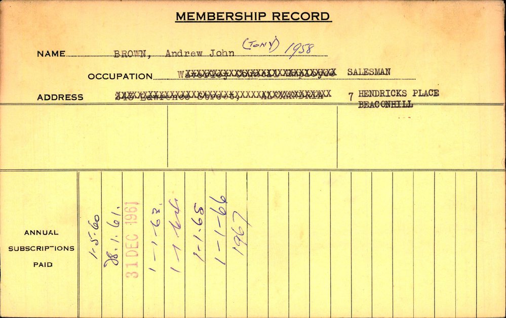 Members Records 1960-1967