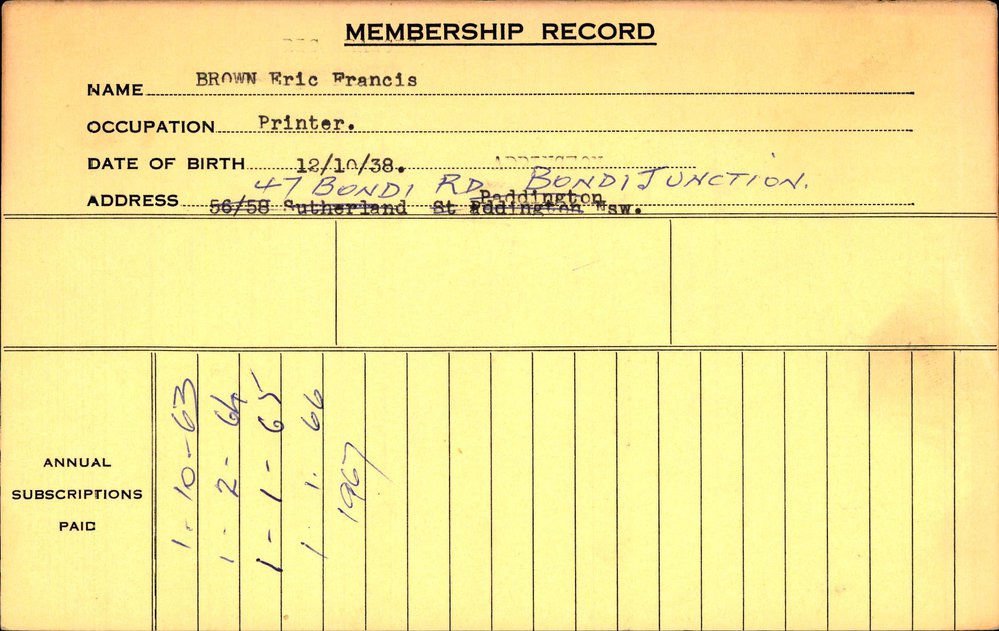 Members Records 1960-1967