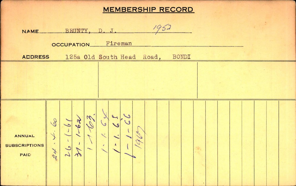 Members Records 1960-1967