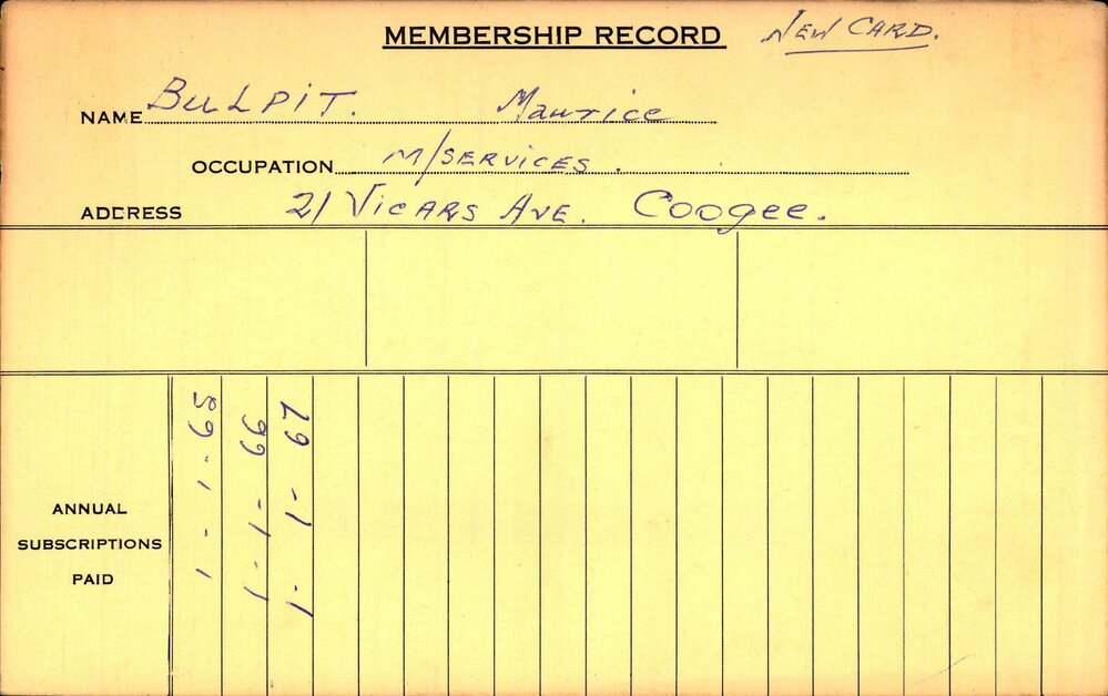 Members Records 1960-1967