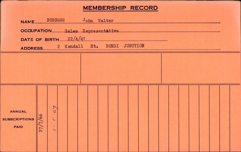 Members Records 1960-1967