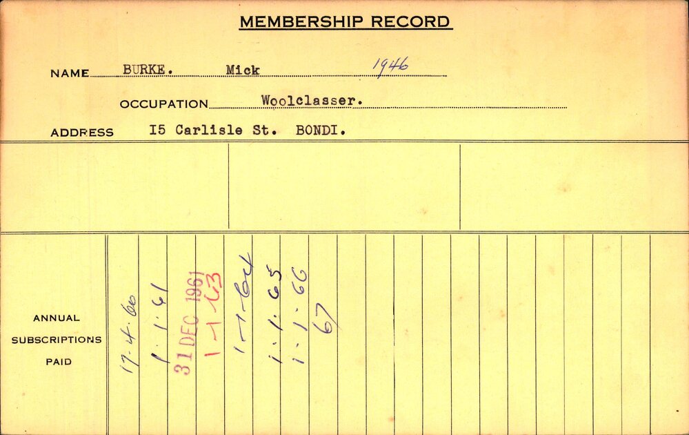 Members Records 1960-1967