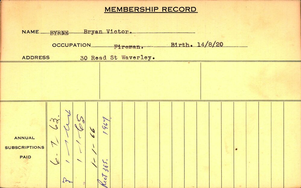 Members Records 1960-1967