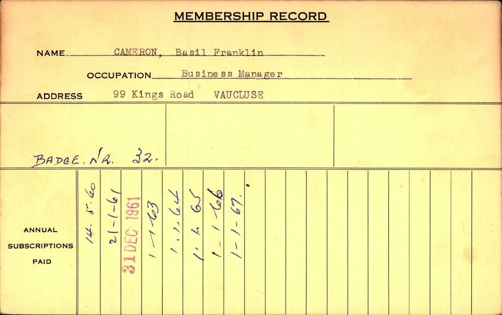 Members Records 1960-1967