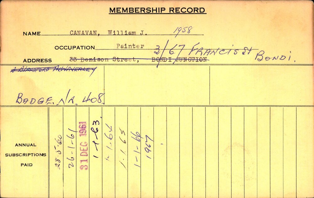Members Records 1960-1967