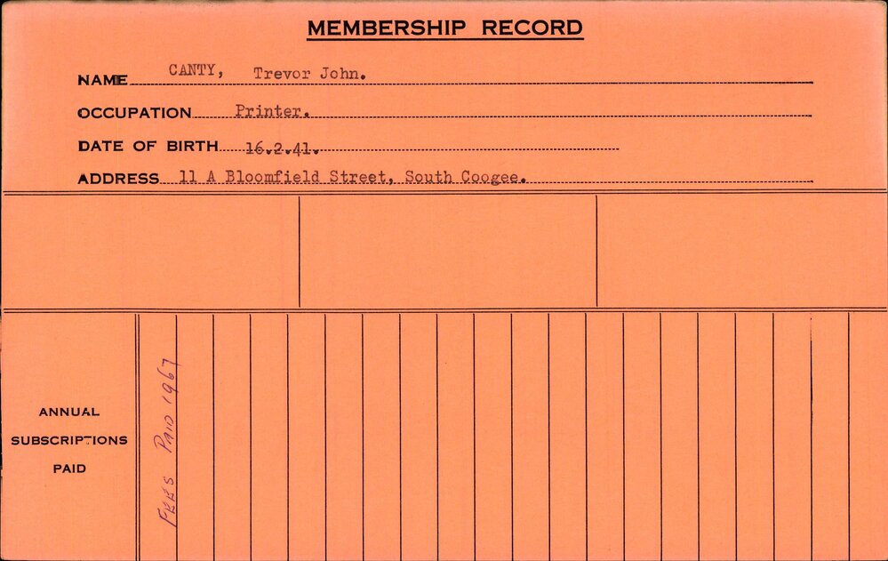 Members Records 1960-1967