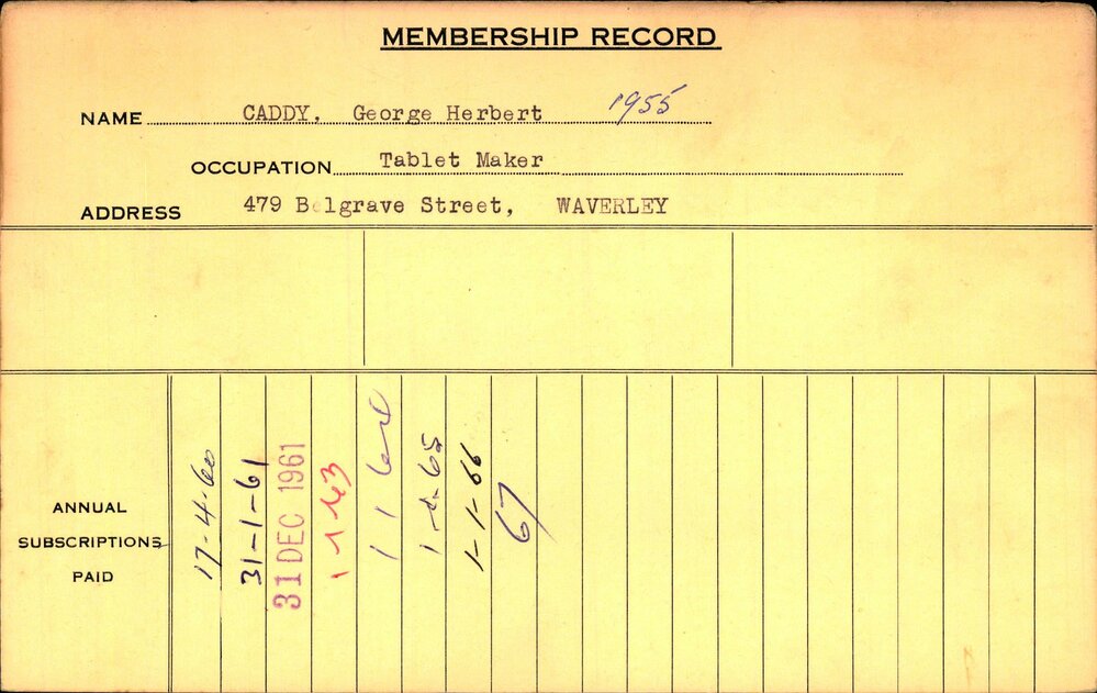 Members Records 1960-1967