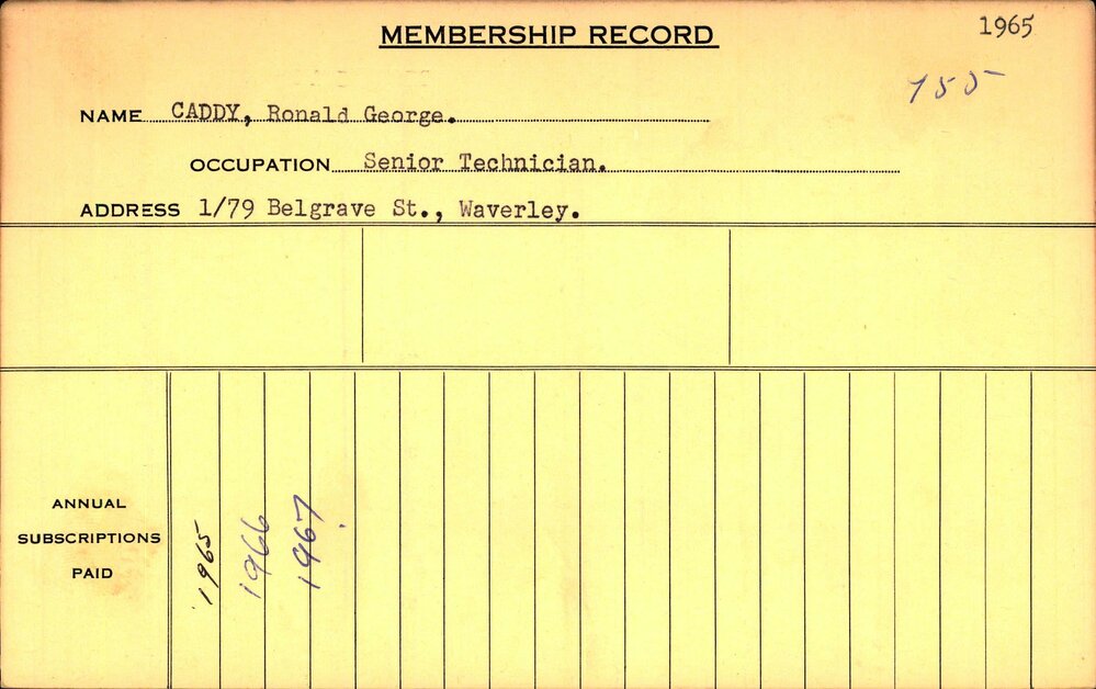 Members Records 1960-1967