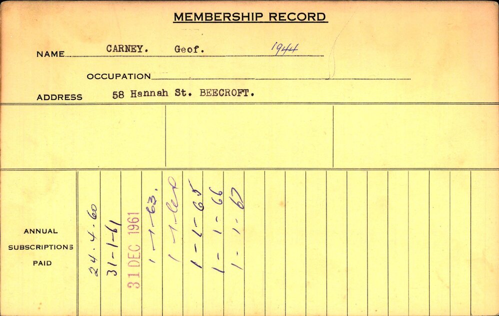 Members Records 1960-1967