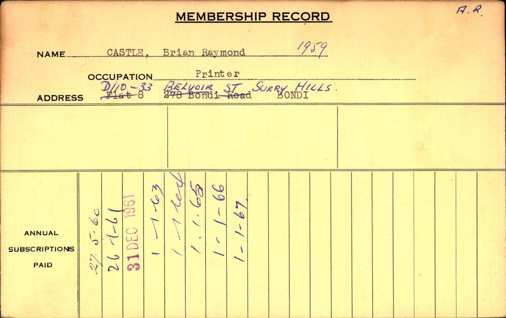 Members Records 1960-1967
