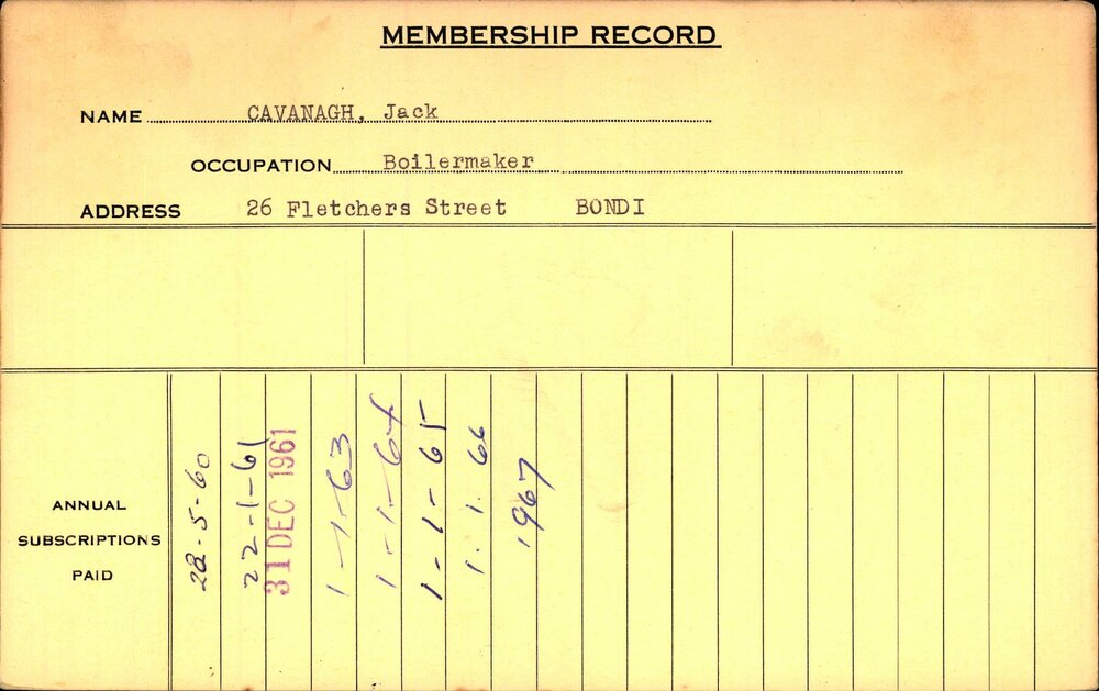 Members Records 1960-1967