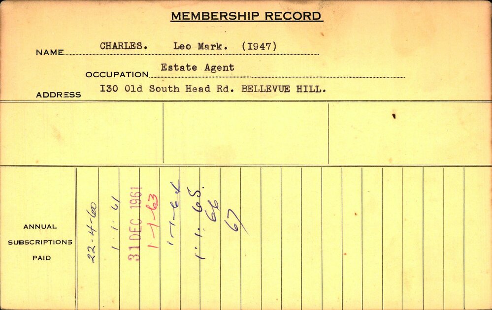 Members Records 1960-1967