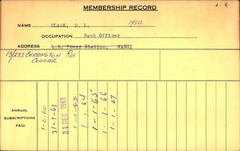 Members Records 1960-1967