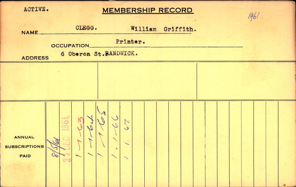 Members Records 1960-1967