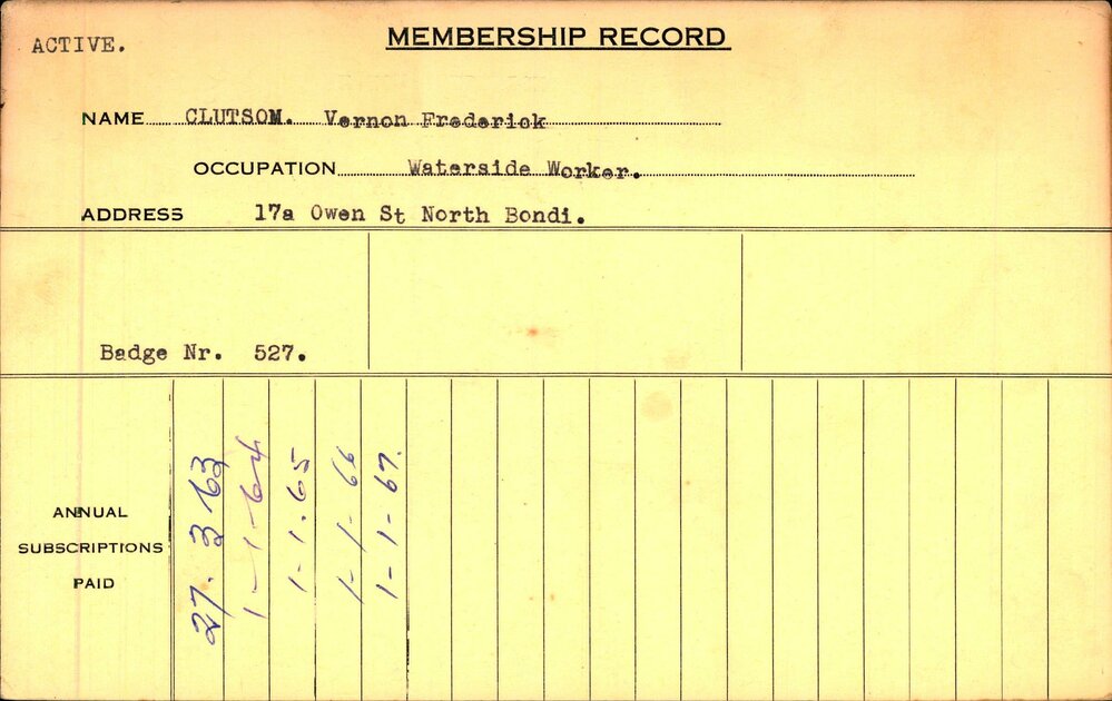 Members Records 1960-1967