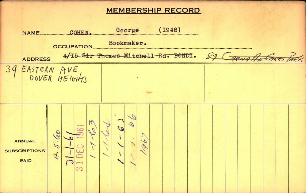 Members Records 1960-1967