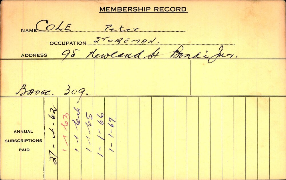 Members Records 1960-1967