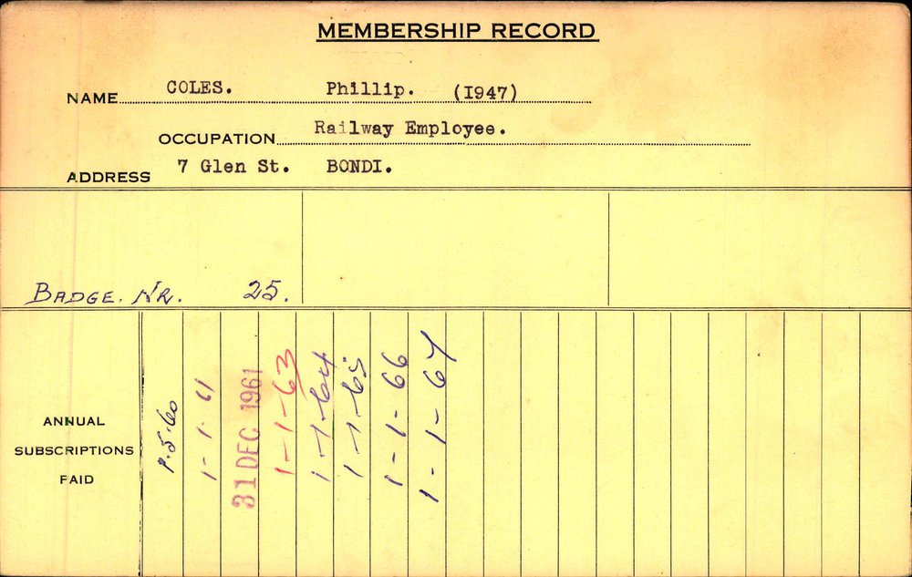 Members Records 1960-1967