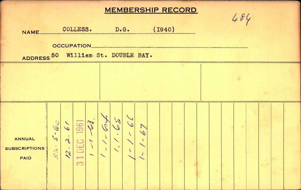 Members Records 1960-1967