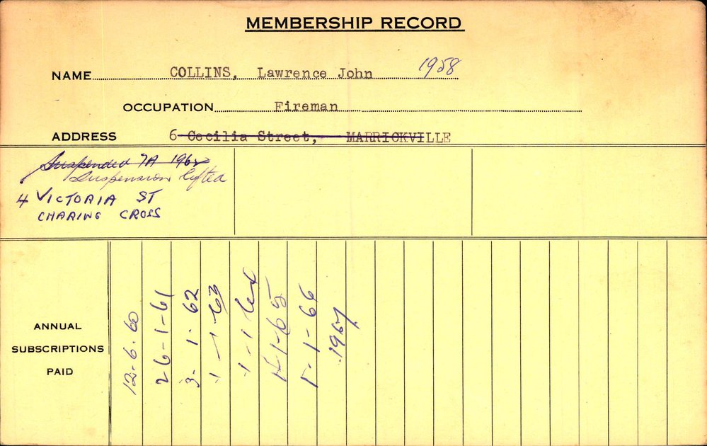 Members Records 1960-1967