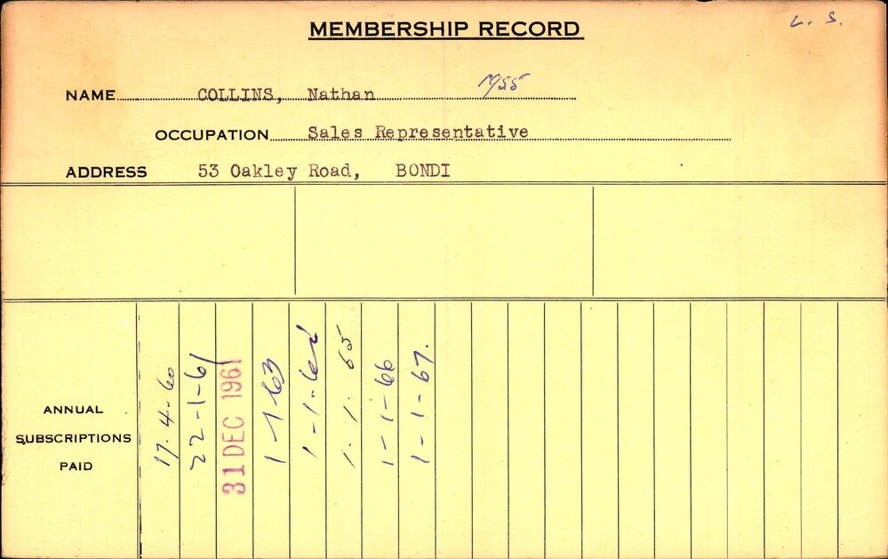 Members Records 1960-1967