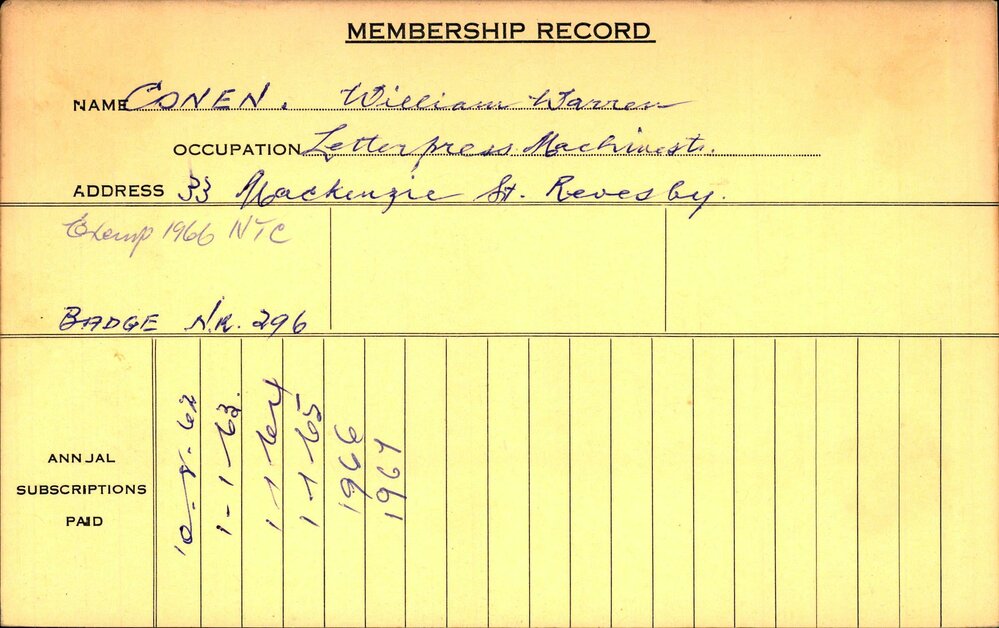 Members Records 1960-1967