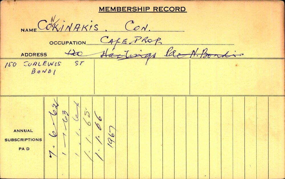 Members Records 1960-1967