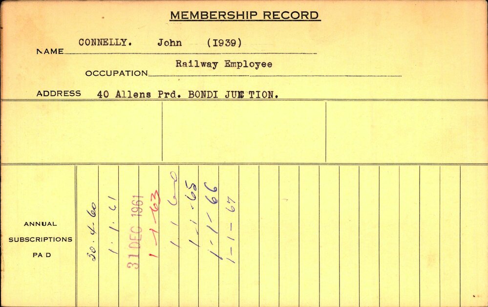 Members Records 1960-1967