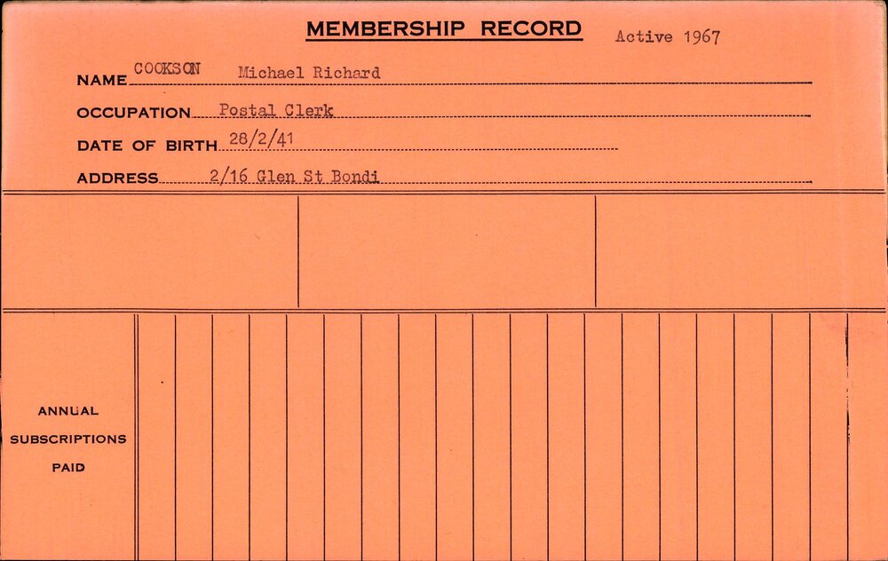 Members Records 1960-1967