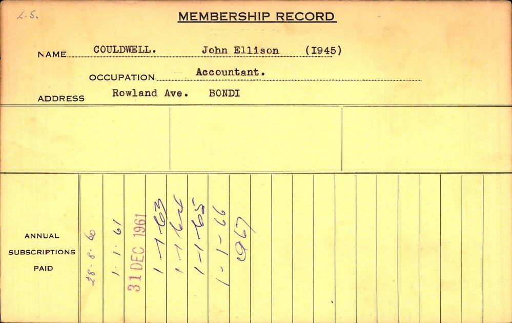 Members Records 1960-1967