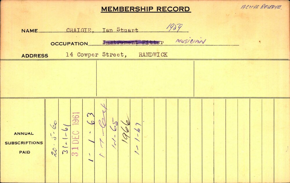 Members Records 1960-1967