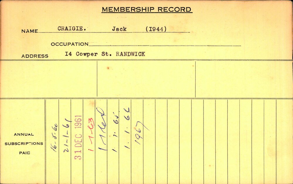Members Records 1960-1967