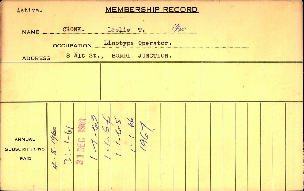 Members Records 1960-1967