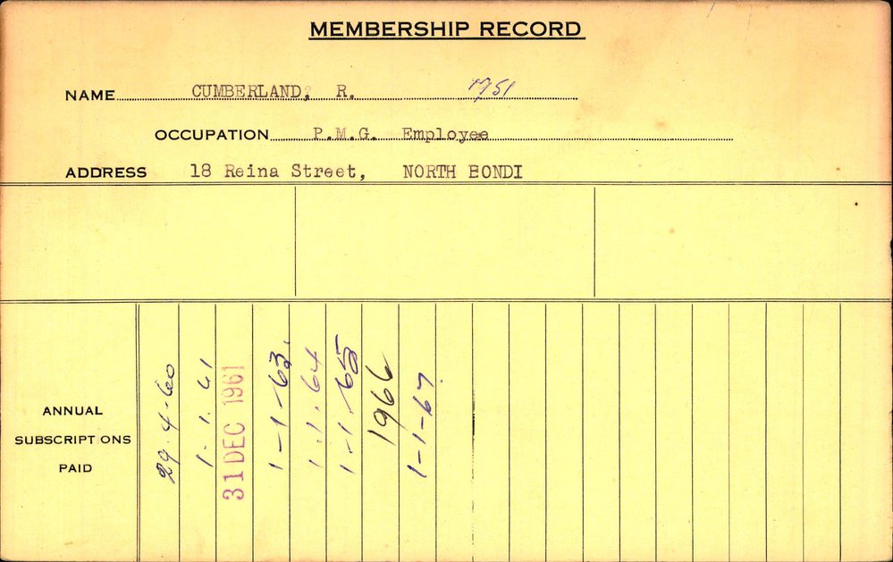 Members Records 1960-1967