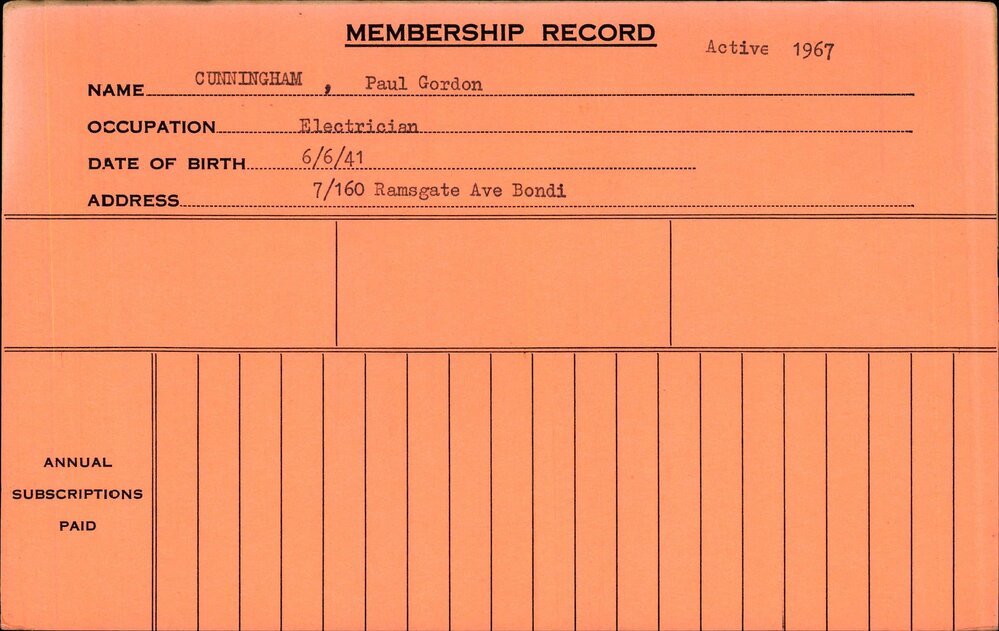 Members Records 1960-1967