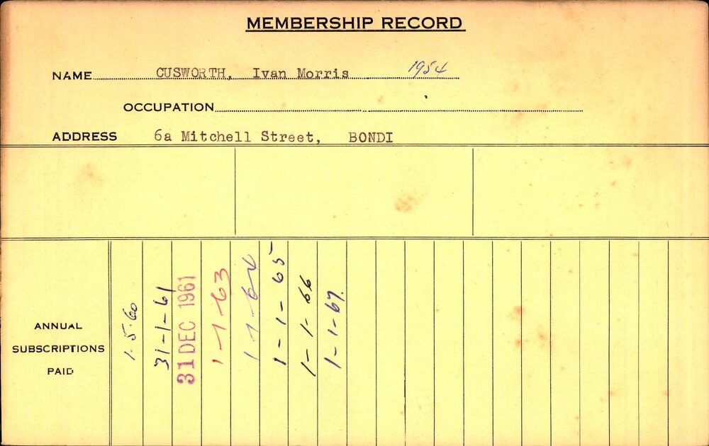 Members Records 1960-1967