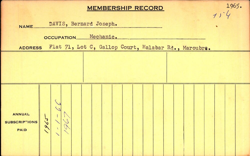 Members Records 1960-1967