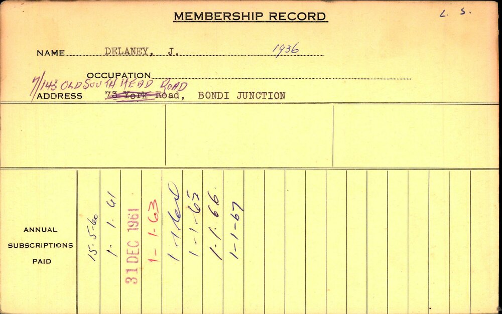 Members Records 1960-1967