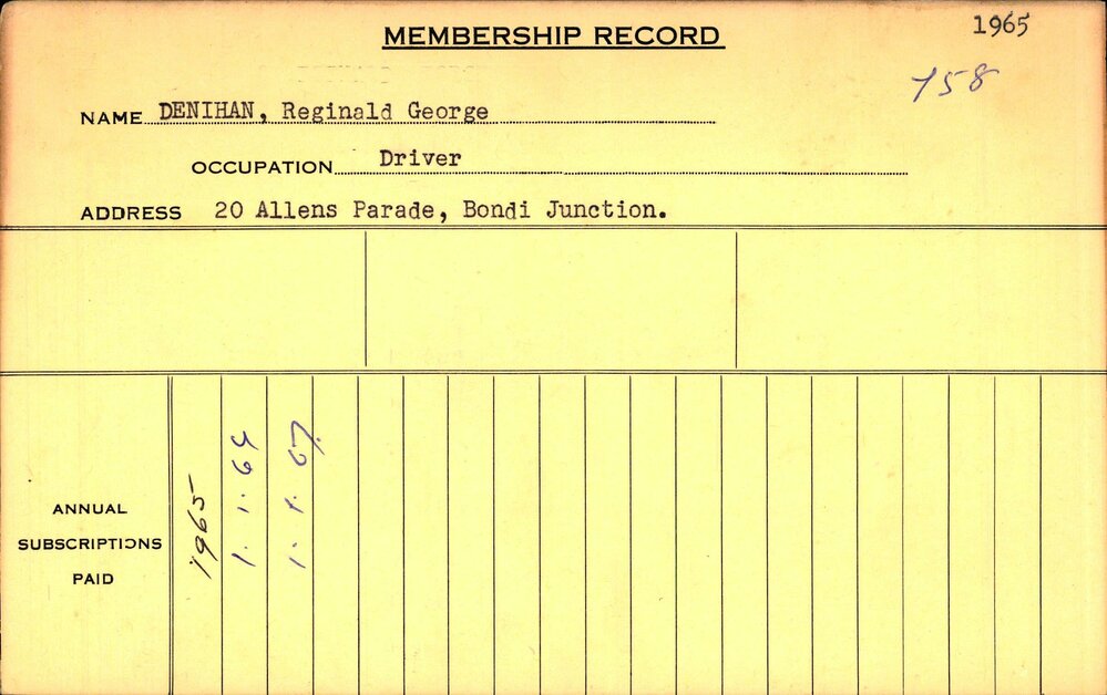 Members Records 1960-1967
